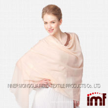 Custom Solid Flesh-coloured Lady Wool Scarf Hohhot Factory Manufacturer